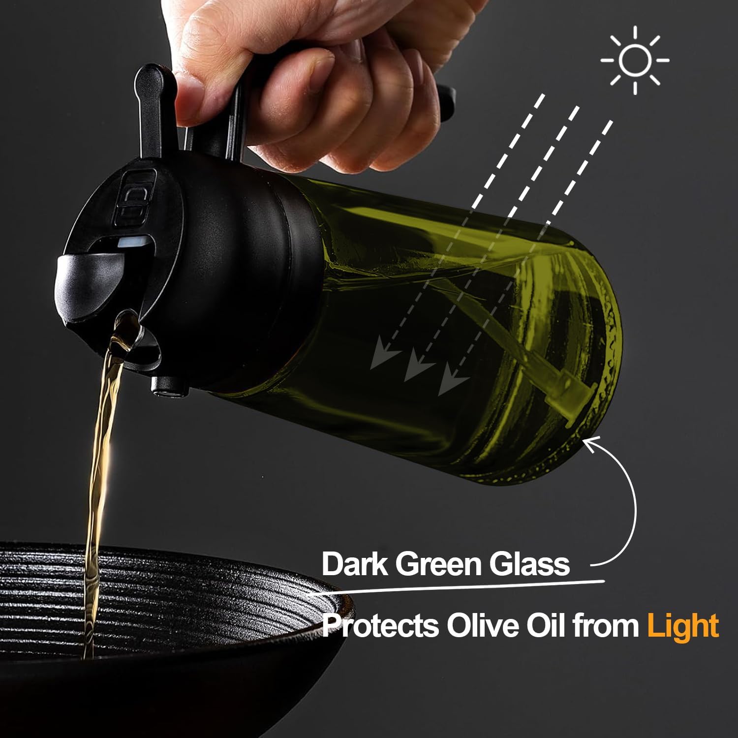 Buy 1 Get 1 FREE: Premium Spray & Pour Olive Oil Dispenser for Easy Cooking!