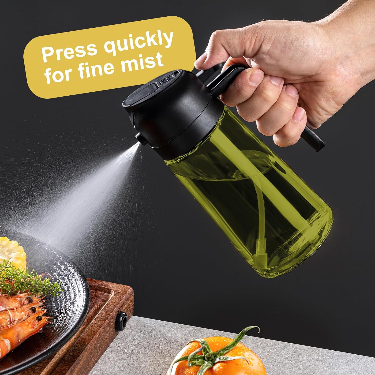 Buy 1 Get 1 FREE: Premium Spray & Pour Olive Oil Dispenser for Easy Cooking!